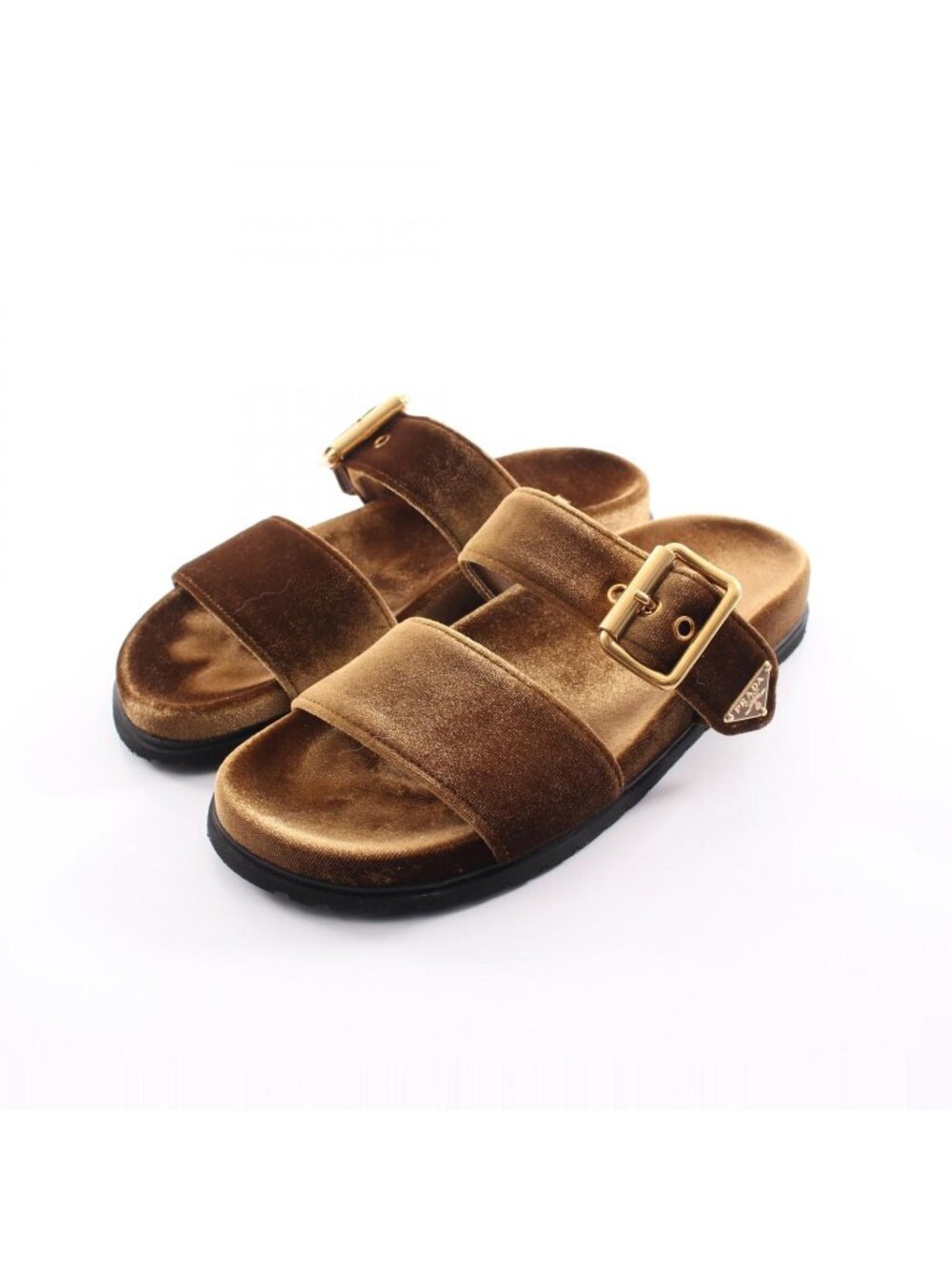 Prada Sandals Triangle Logo Fabric